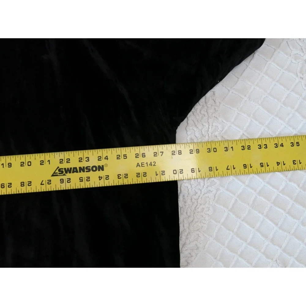 Whimsigoth Vtg 90s Y2K Black Velvet Rayon A La Mode Shirt Witchcore Grunge - Picture 7 of 13